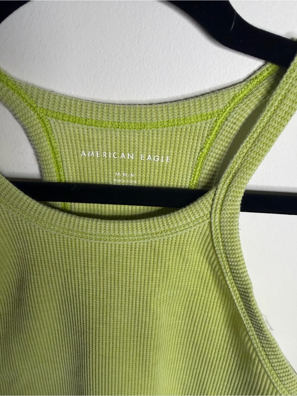 American Eagle Outfitters Lime Green Ribbed Racerback Crop Top - Picture 3 of 3